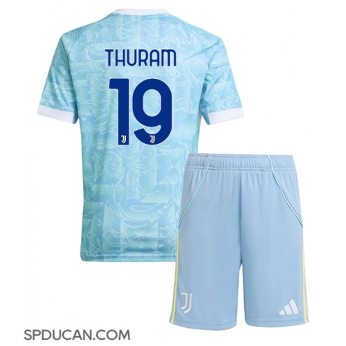 Dječji Nogometni Dres Juventus Khephren Thuram #19 Gostujuci 2025-26 Kratak Rukav (+ Kratke hlače)